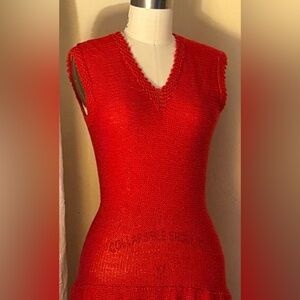 Vintage red knitted dress